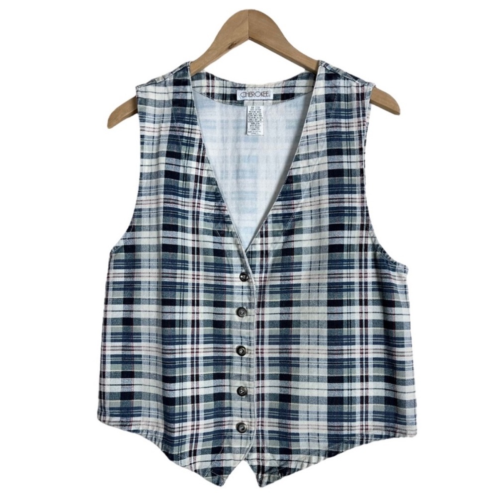 Vintage Cherokee Plaid Vest Size Small